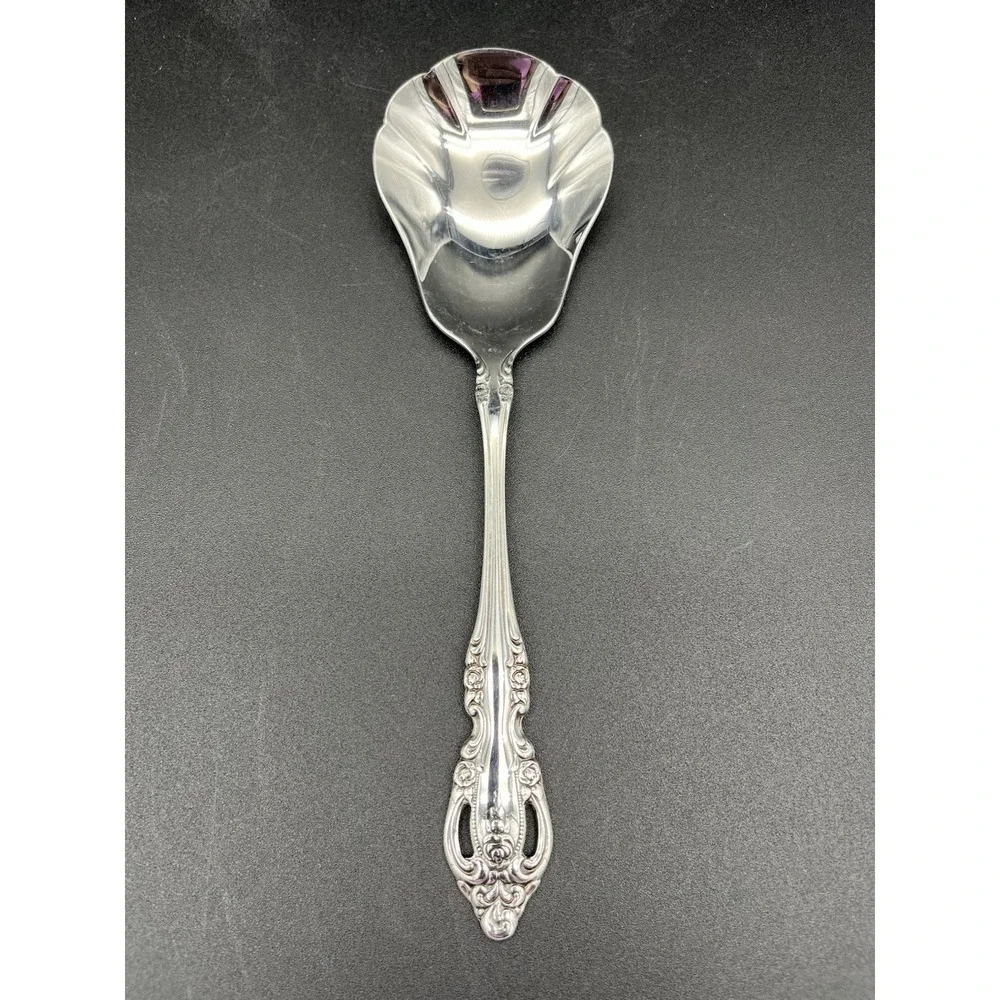 Brahms Stainless Solid Shell Casserole Serving Spoon By Oneida Silver